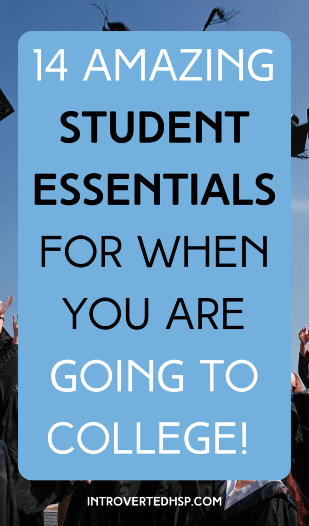 14 amazing student essentials for when you are going to college! Pinterest Pin.